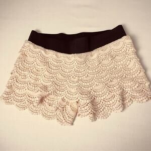Limonata Crochet Lace Shorts Petal/Pale Pink Boho Festival Beach Coverup Size S